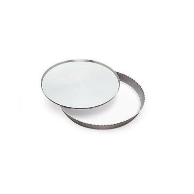 Tourtière ronde cannelée en aluminium - Fond mobile : 26 cm