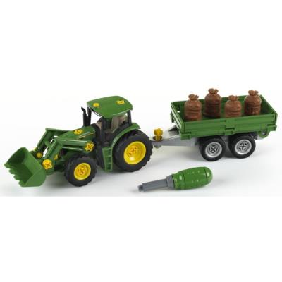 Modèle réduit : tracteur john deere avec remorque klein
