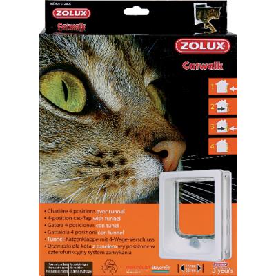 Chatiere 4 Positions Blanche Avec Tunnel Pour Chat