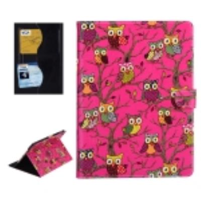 Ipad Air 2: Coque Housse Cuir PU Magenta Hiboux Arbre