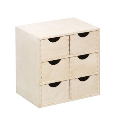 Zeller 13192 coffret 6 tiroirs en bouleau, 28 x 20 x 28 cm