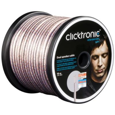 Clicktronic Advanced Câble haut-parleur double (câble 2 x 2,5 mm² avec mélange de tresses en cuivre pur et de tresses plaquées argent) 10 m
