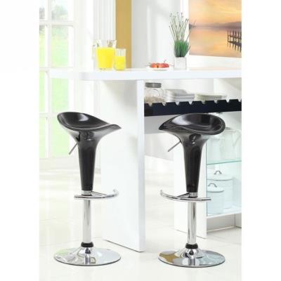 POP Lot de 2 tabourets de bar noirs