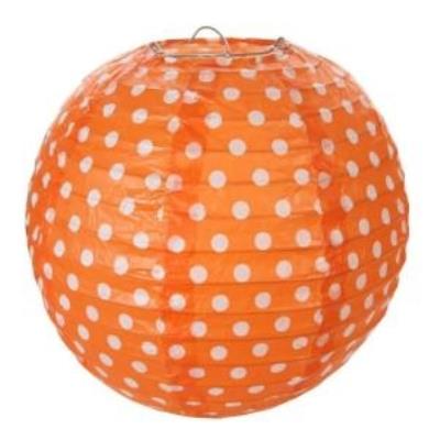 Santex lanterne boule papier pois orange