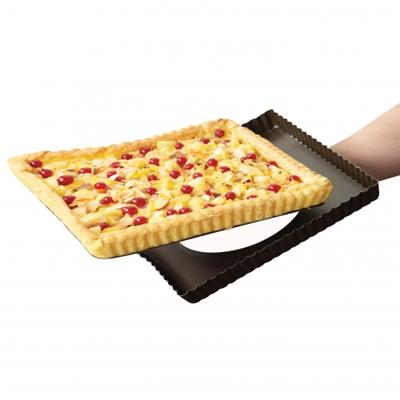 Moule acier, tarte rectangulaire, anti adhésif, noir, 29 cm