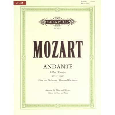 Partitions classique EDITION PETERS MOZART WOLFGANG AMADEUS - ANDANTE IN C K315 - FLUTE AND PIANO Flûte traversière