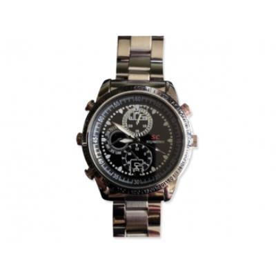 Montre espionne 4Go noire métal camera espion surveillance mini discrete