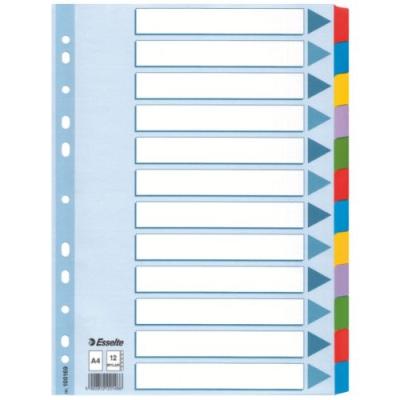 Esselte 100169 intercalaires touches neutres en mylar a4 12 touches esselte group