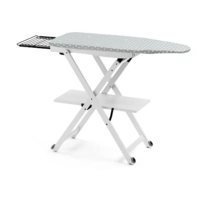 Arredamenti Italia 621 STIROCOMODO Planche à Repasser Réglable/Pliable Hêtre Massif Blanc Laqué 135 x 88 x 45 cm