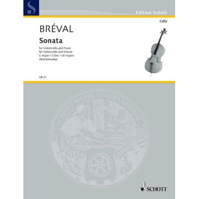 Partitions classique SCHOTT BREVAL JEAN BAPTISTE - SONATA C MAJOR - CELLO AND PIANO Violoncelle