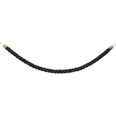 Corde tressée noire pour poteaux d'accueil or 1,5m