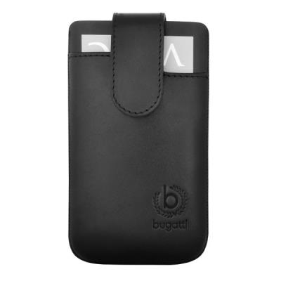 Bugatti SlimCase Premium Size M - Beschermhoes voor mobiele telefoon - leer - zwart - voor Apple iPhone 3G, 3GS, 4, 4S