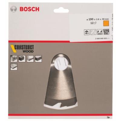 Bosch 2608640633 Lame De Scie Circulaire Construct Wood 190 X 30 X 2,6 Mm, 12, 1 Pièce