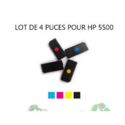 LASER- HP Lot de 4 Puces NOIR+ COULEUR Toner LaserJet 5500