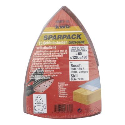 kwb Schleifdreieck 'Quick-Stick' 93 x 100 mm K60/120/180 12 Stück
