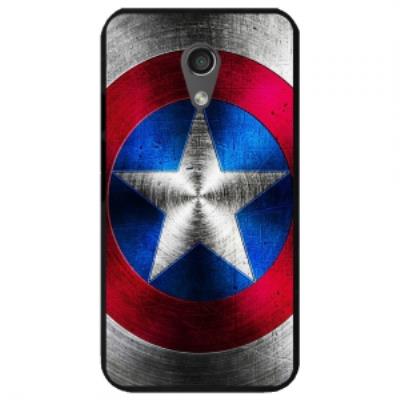 Coque noire pour Motorola Moto-G2 impression bouclier capitaine américain
