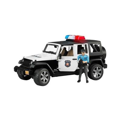 Bruder 2526 Jeep Wrangler Unlimited Rubicon, véhicule de police avec module lumière et sons et une figurine incluse.