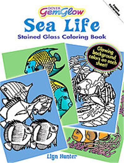 Sea Life Gemglow Stained Glass Coloring Book