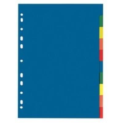 Falken kunststoff-register, blanko, a4, farbig, 10-teilig 11298403
