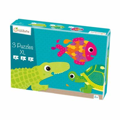 Puzzles de 4 à 8 pièces : 3 puzzles XL formes Animaux à écaille Avenue Mandarine