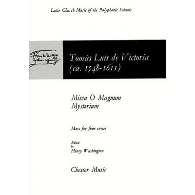Partitions classique CHESTER MUSIC VICTORIA - MISSA O MAGNUM MYSTERIUM - CHORAL Choeur et ensemble vocal