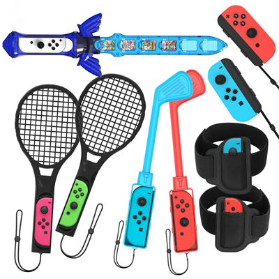 Kit accessoires de sport 9 en 1 FONGWAN pour Nintendo Switch & OLED Joycon Grip