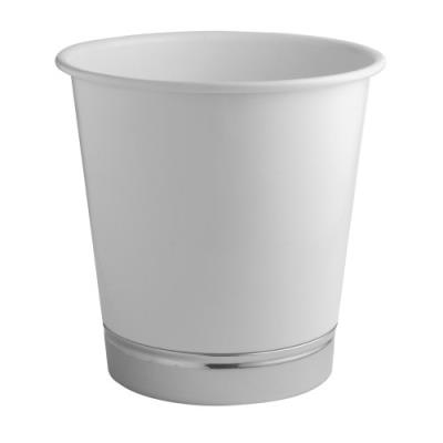 Interdesign york waste can, white/ chrome
