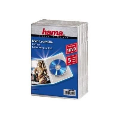 Hama - Jewel case voor opslag DVD's -capaciteit: 1 DVD - transparant (pak van 5)