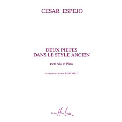 Partitions classique LEMOINE ESPEJO CESAR - PIECES DANS LE STYLE ANCIEN (2) - ALTO, PIANO Alto