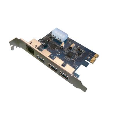 Carte Contrôleur PCIE USB 3.0 + GIGABIT ETHERNET - DUAL CHIPSET ASIX ET VIA VLI VL805