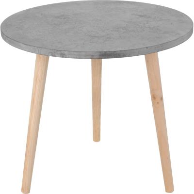 Table basse ronde - Pieds en bois - Gris
