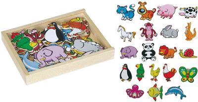 Animaux Magnetique Bois - Coffret De 20