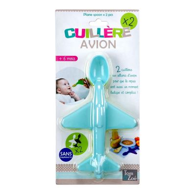Cuillère D'entraînement Bébé Avion - En Plastique Alimentaire Coloré, Facile à Saisir, Lavable Au Lave-vaisselle