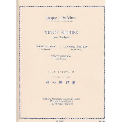 Delecluse jacques - 20 etudes - timbales-Leduc