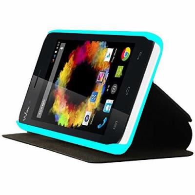 Etui portefeuille - Wiko Sunset - Mocca Design (Turquoise)