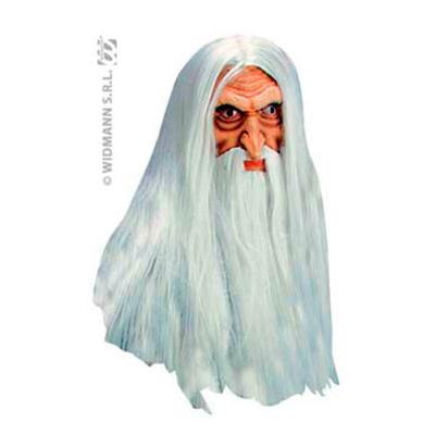 Masque Latex Sorcier Avec Cheveux Et Barbe
