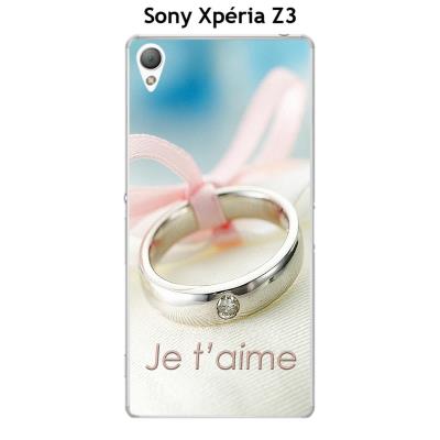 Coque Sony Xpéria Z3 design Anneau avec diamant - Je t'aime