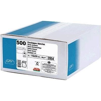 Gpv 1885 boîte de 500 enveloppes auto-adhésives 114 x 162 mm blanc