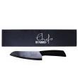ChefsDeFrance - Couteau du Chef en céramique noire Santoku - Ultra Tranchant - Parfait pour la cuisine au quotidien - Excellente Qualité - Écrin de rangement OFFERT