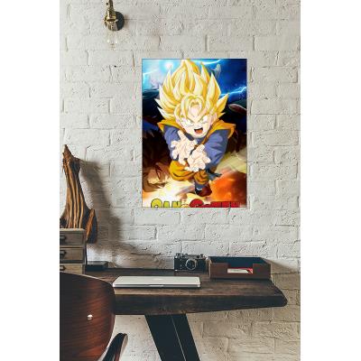 Cadre déco en plexiglas 21cm x 29.7cm épais. 3mm dragon ball son goten fury