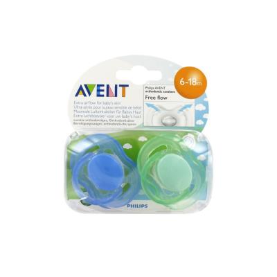 AVENT - 2 Sucettes aerees silicone garcon 6-18 mois (sans bpa)