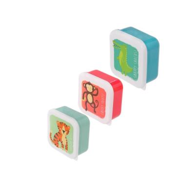 Lot de 3 boîtes repas - Animaux du Zoo