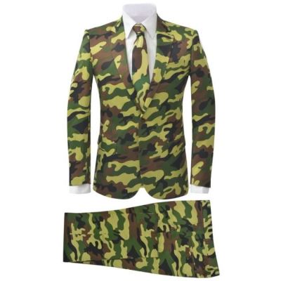 Costume 2-pièces avec cravate pour hommes Camouflage Taille 54