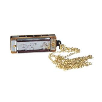 Harmonica Collier 4 Trous Argent - Mini Pendentif Musical Portable