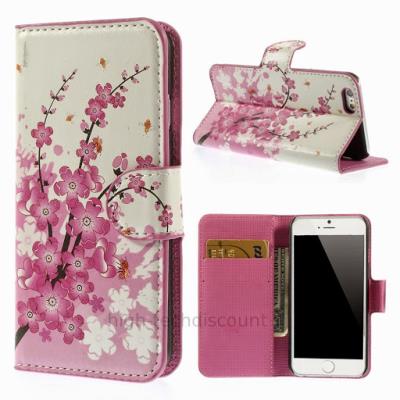 Housse etui coque pochette portefeuille PU cuir pour Apple iPhone 6S (4.7 pouces)  - CERISIER