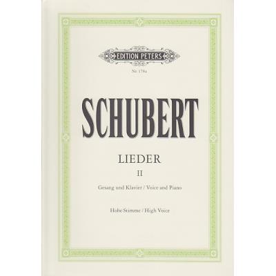 Partitions classique EDITION PETERS SCHUBERT F. - LIEDER VOL. 2 - VOIX HAUTE ET PIANO Soprano, piano