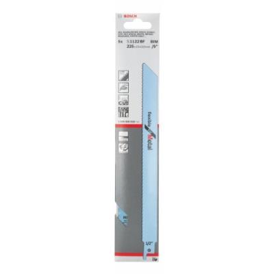 Bosch Lame De Scie Sabre pour Le Métal S 1122 Bf Bim Flexible For Metal Coupe Affleurante Flexible Coupe Rapide 5 Pièces 2608656