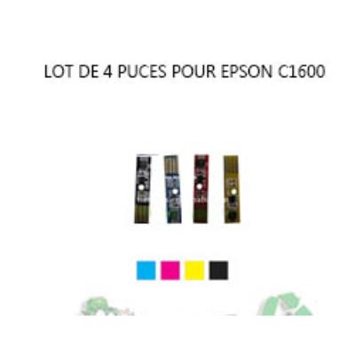 LASER- EPSON Lot de 4 Puces NOIR+ COULEUR Toner AcuLaser C1600