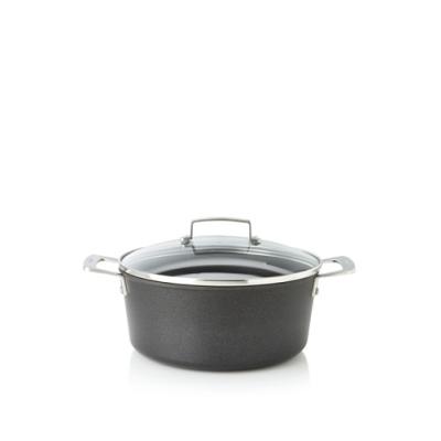 VALIRA 466925 AIRE COCOTTE + COUVERCLE FONTE D'ALUMINIUM ANSE MÉTAL NOIR 24 CM