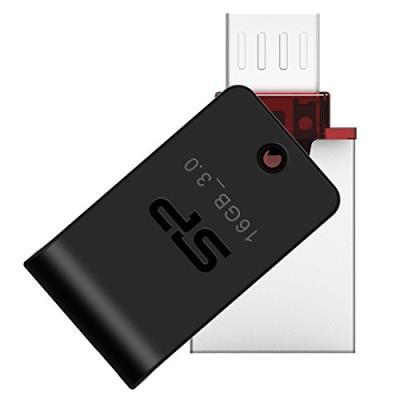 Silicon power 16gb mobile x31 usb 3.0 flash drive lecteur flash usb otg pour smartphone et tablette android argenté noir (sp016g
